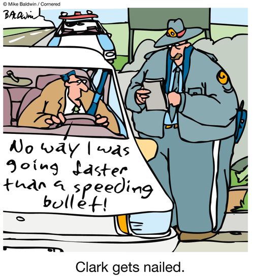 Clark gets nailed.