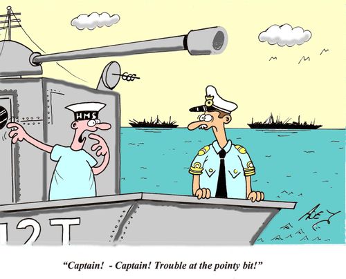 'Captain! - Captain! Trouble at the pointy bit!'