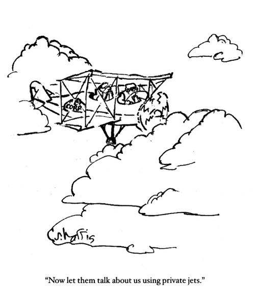 'Now let them talk about us using private jets.'