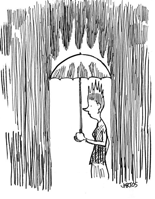 Raining.