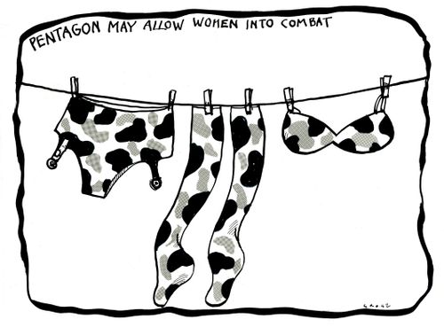 'Pentagon may allow women into combat.'