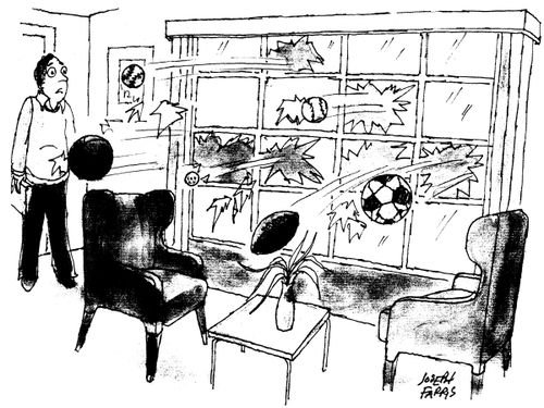 Attack of footballs.
