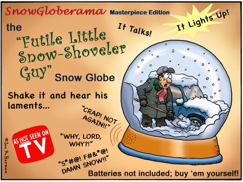 Futile Little Snow Shoveler Guy Snow Globe