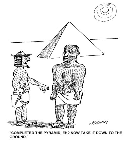 'Completed the pyramid, eh? Now take it down to the ground.'