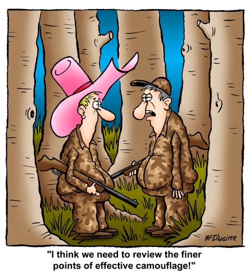'I think we need to review the finer points of effective camouflage!'