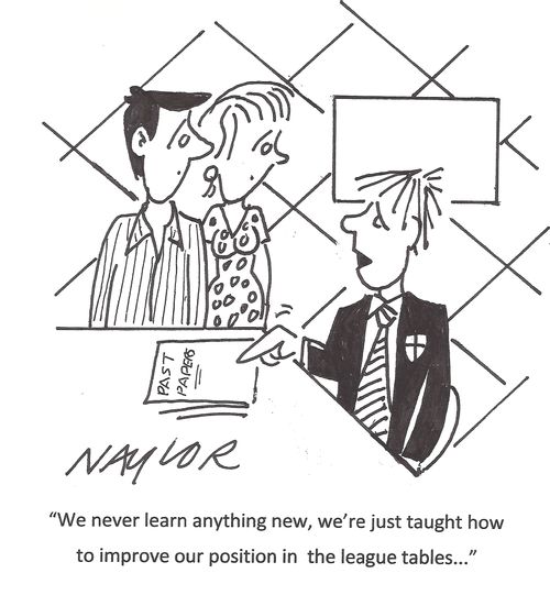 'We never learn anything new, we're just taught how to improve our position in the league tables...'