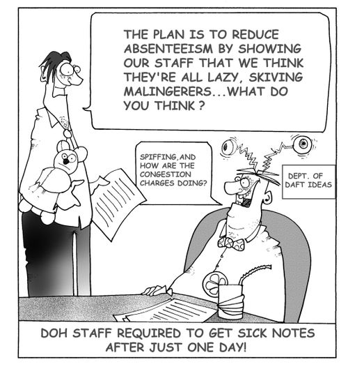 DOH staff rquired to get sick notes after just one day!