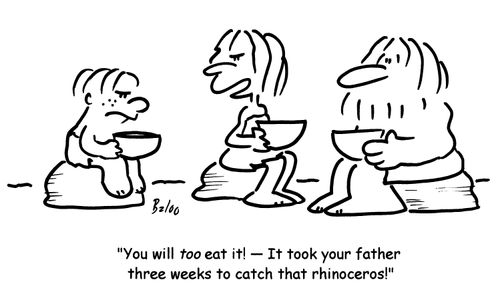 'You will too eat it!- It took your father three weeks to catch that rhinoceros!'