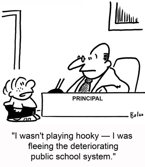 'I wasn't playing hooky -- I was fleeing the deteriorating public school system.'
