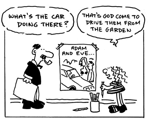 What's the car doing there? That's God come to drive them from the garden.