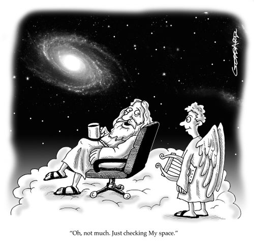'Oh, not much. Just checking My space.'