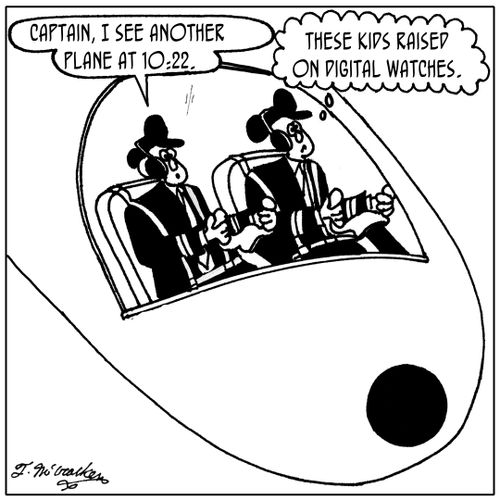 'Captain, I see another plane at 10:22.'