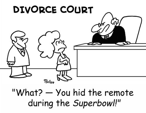 DIVORCE COURT, 'What? -- You hid the remote during the SUPERBOWL!'