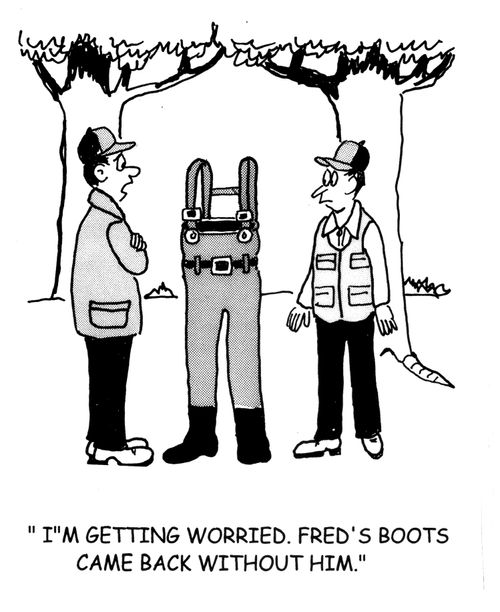 'I'm getting worried. Fred's boots came back without him.'