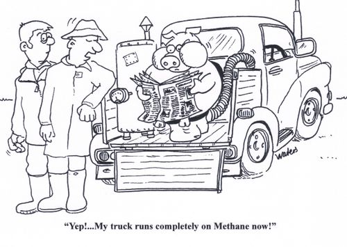 'Yep!.... My truck runs completely on methane now!'