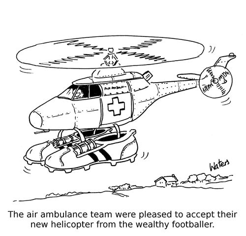 The air ambulance team were pleased to accept their new helicopter from the wealthy footballer.