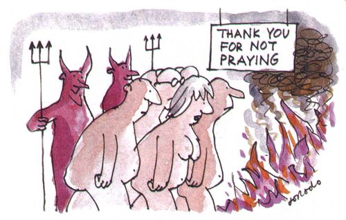 "Thank you for not praying."