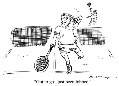 'Got to go...just been lobbed.'