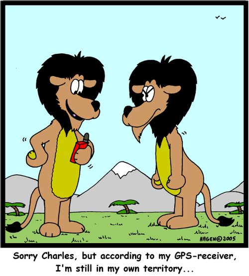 'Sorry Charles, but according to my GPS-receiver, I'm still in my own territory...'