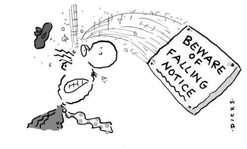 Beware of Falling Notice.
