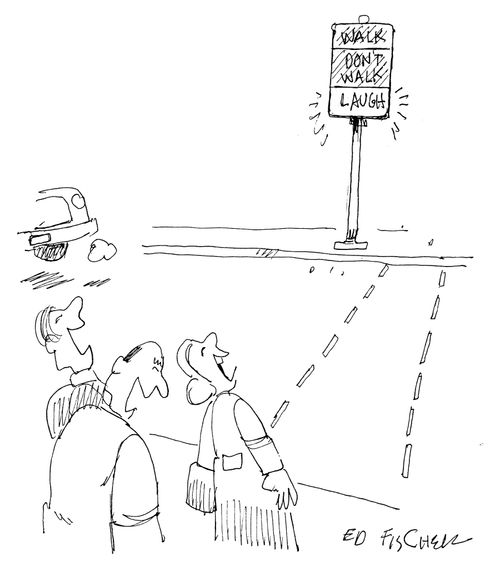 Laughter at Zebra Crossing.