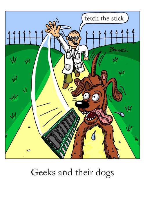 Geeks and their dogs.