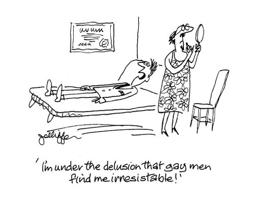 'I'm under the delusion that gay men find me irresistible.'