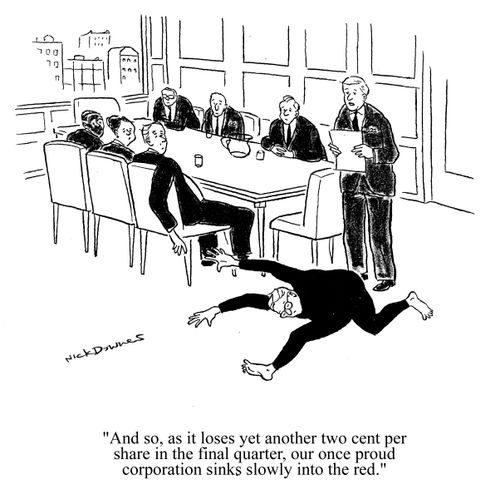 'And so, as it loses yet another two cent per share in the final quarter, our once proud corporation sinks slowly into the red.'