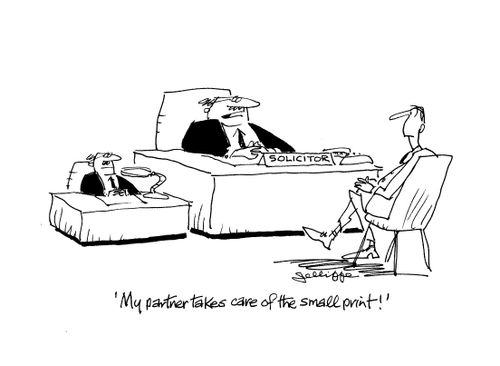 'My partner takes care of the small print!'