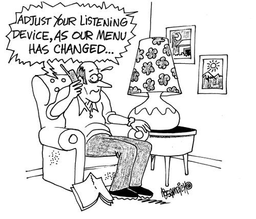 'Adjust your listening device, as our menu has changed...'