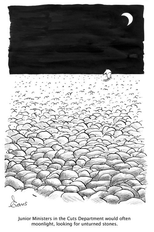 Junior Ministers in the Cuts Department would often moonlight, looking for unturned stones.