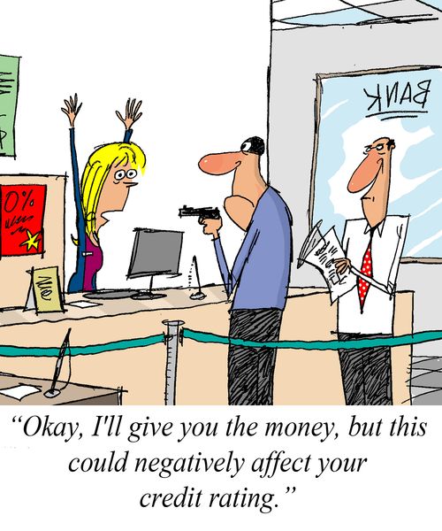 'Okay, I'll give you the money, but this could negatively affect your credit rating.'
