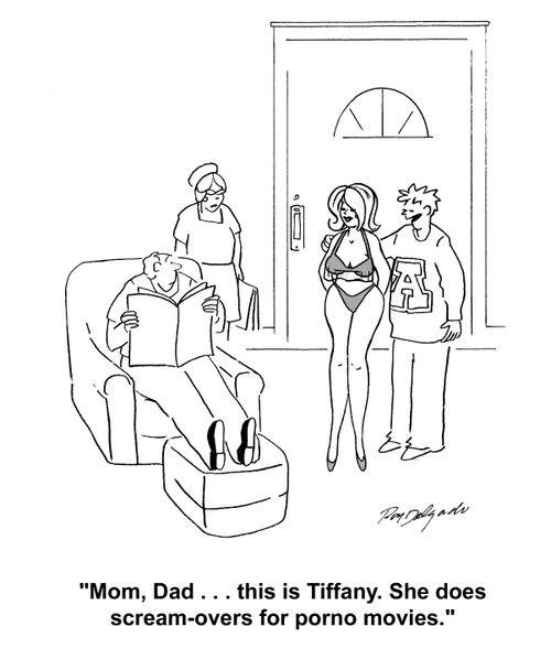 'Mom, Dad. . . this is Tiffany. She does scream-overs for ***** movies.'