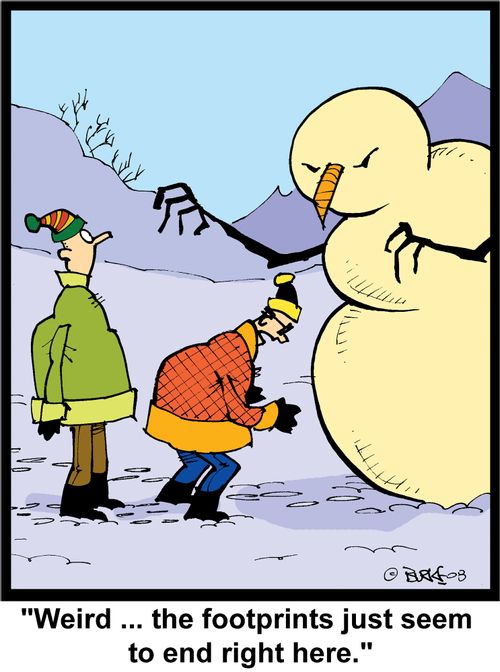 'Weird ... the footprints just seem to end right here.'