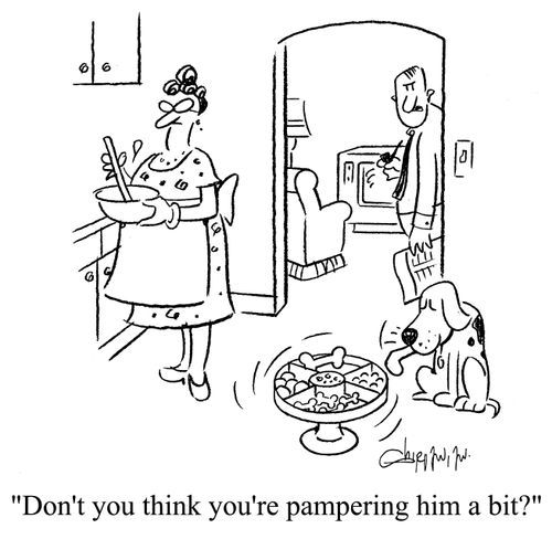 'Don't you think you're pampering him a bit?'