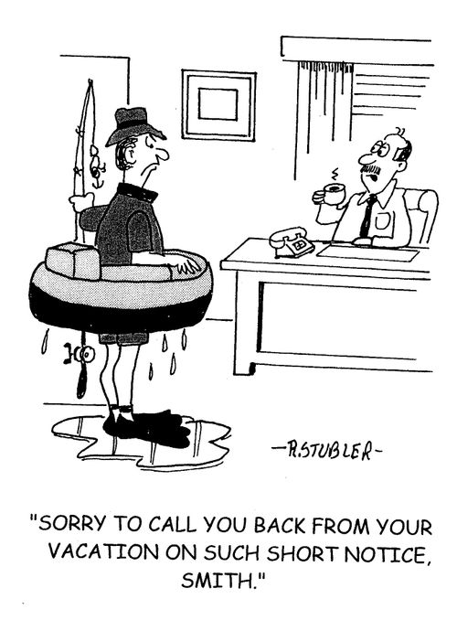 'Sorry to call you back from your vacation on such short notice, Smith.'
