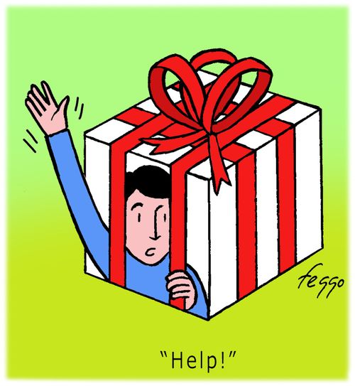 Man Imprisoned in Christmas Gift: 'Help!'