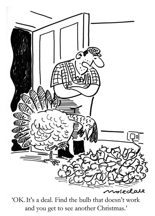 'OK. It's a deal. Find the bulb that doesn't work and you get to see another Christmas.'