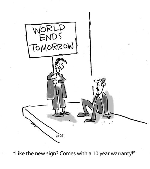 'Like the new sign? Comes with a 10 year warranty!'