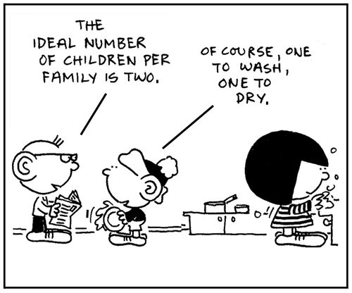 'The ideal number of children per family is two.'