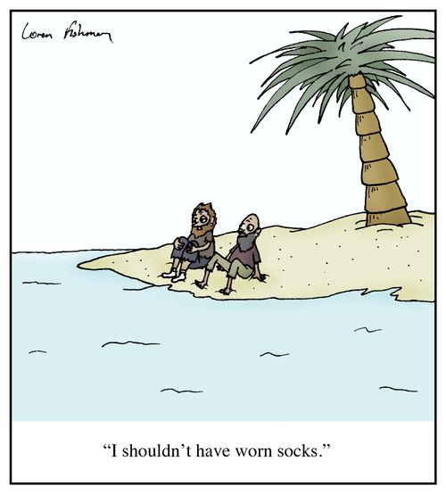 'I shouldn't have worn socks.'