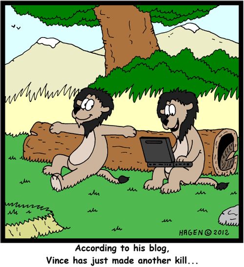 'According to his blog, Vince has just made another kill...'
