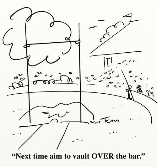 'Next time aim to vault OVER the bar.'