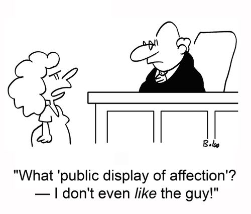'What 'public display of affection'? -- I don't even LIKE the guy!'