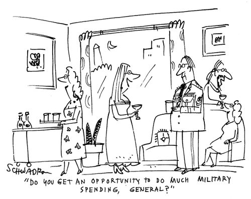'Do you get an opportunity to do much military spending, General?'