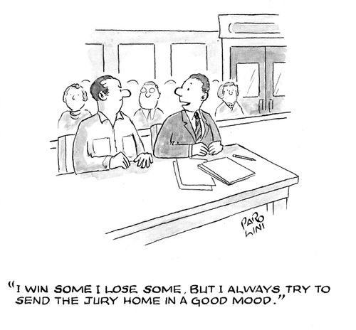 'I win some, I lose some. But I always try and send the jury home in a good mood.'