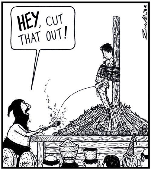 Executioner: 'HEY, cut that out!' 