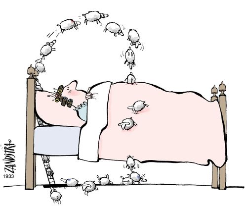 Counting a convoy of sheep .