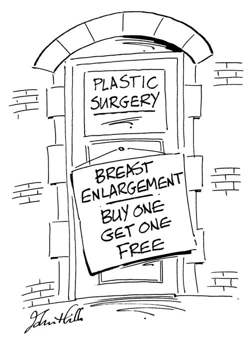 Breast enlargement - buy one get one free.