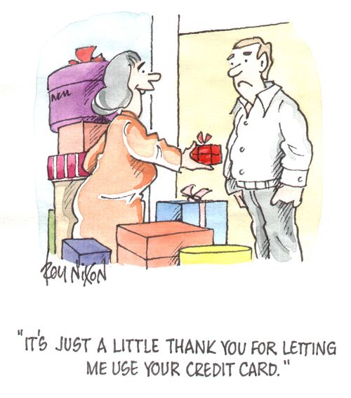 "It's just a little thank you for letting me use your credit card."